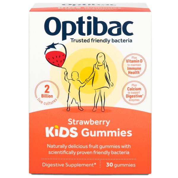 Optibac Kids Probiotic Gummies Strawberry Flavour 30 Pack product front