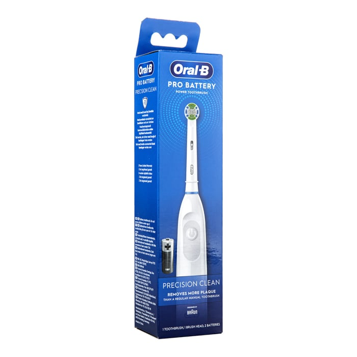 Oral-B Pro Battery Power Toothbrush White with Precision Clean head