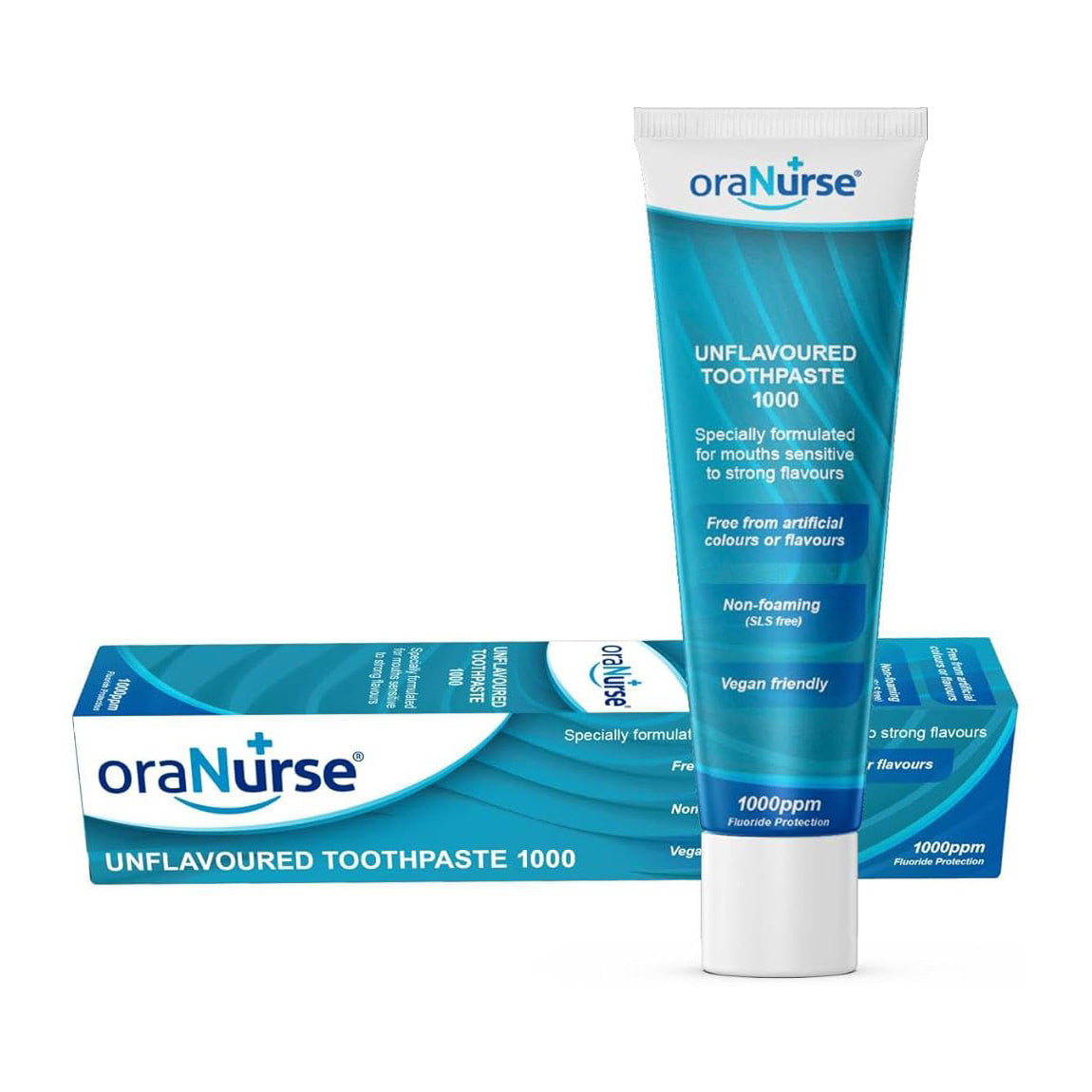 oraNurse unflavoured fluoride toothpaste tube 1000ppm for kids
