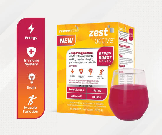 New Revive Active Zest Active Berry Burst Flavour Sachets - 30 Pk