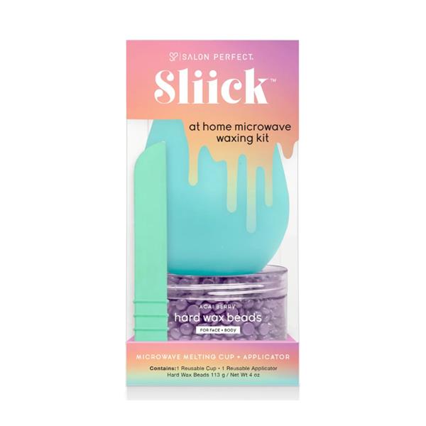 Salon Perfect Sliick At Home Microwave Waxing Kit with face and body waxing tools