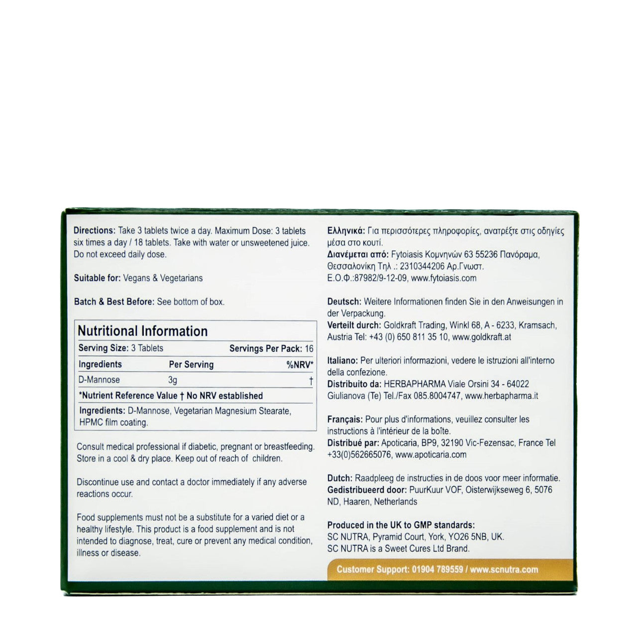 Sc Nutra Waterfall D-mannose 1000mg Tablets - 50s