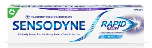Sensodyne Rapid Relief Toothpaste Mint 75ml tube – fast sensitivity relief and whitening care