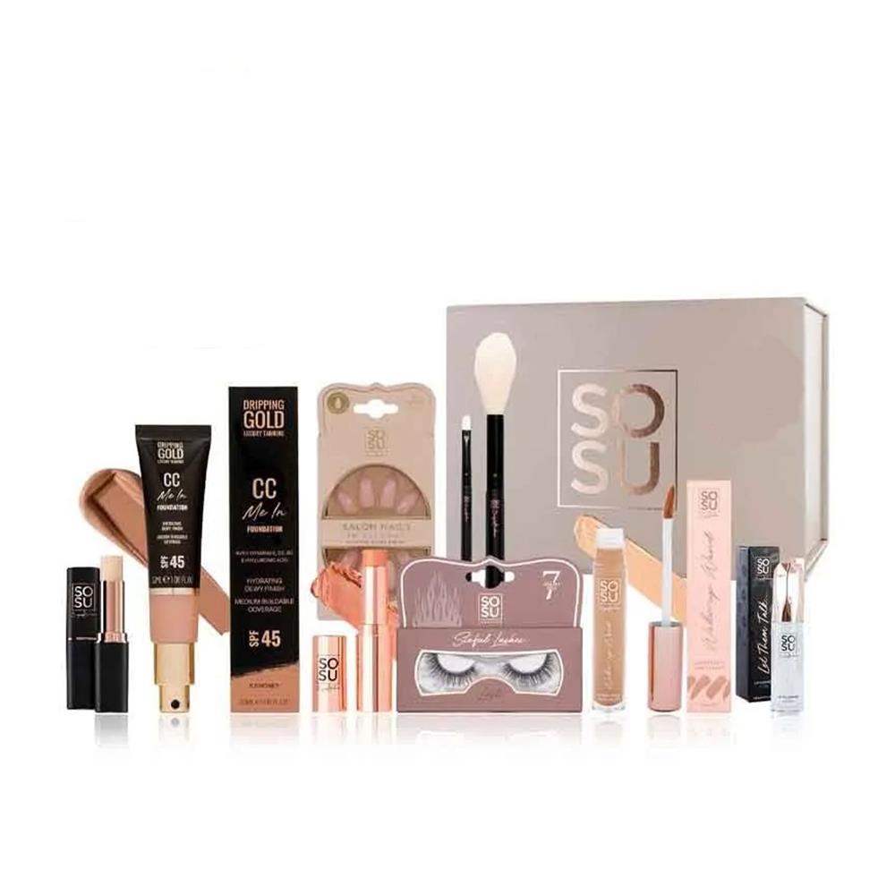 SOSU Cosmetics Ultimate Pamper Box gift set boxed presentation front view