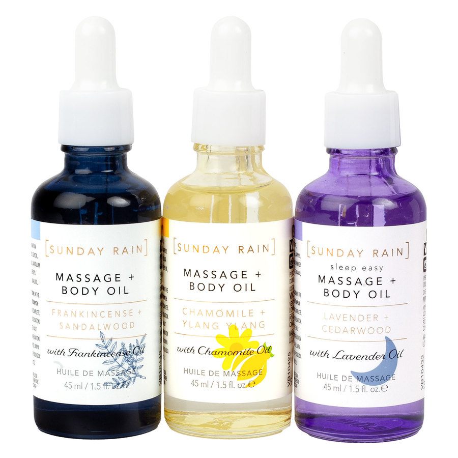 Sunday Rain Massage & Body Oil Gift Set Trio