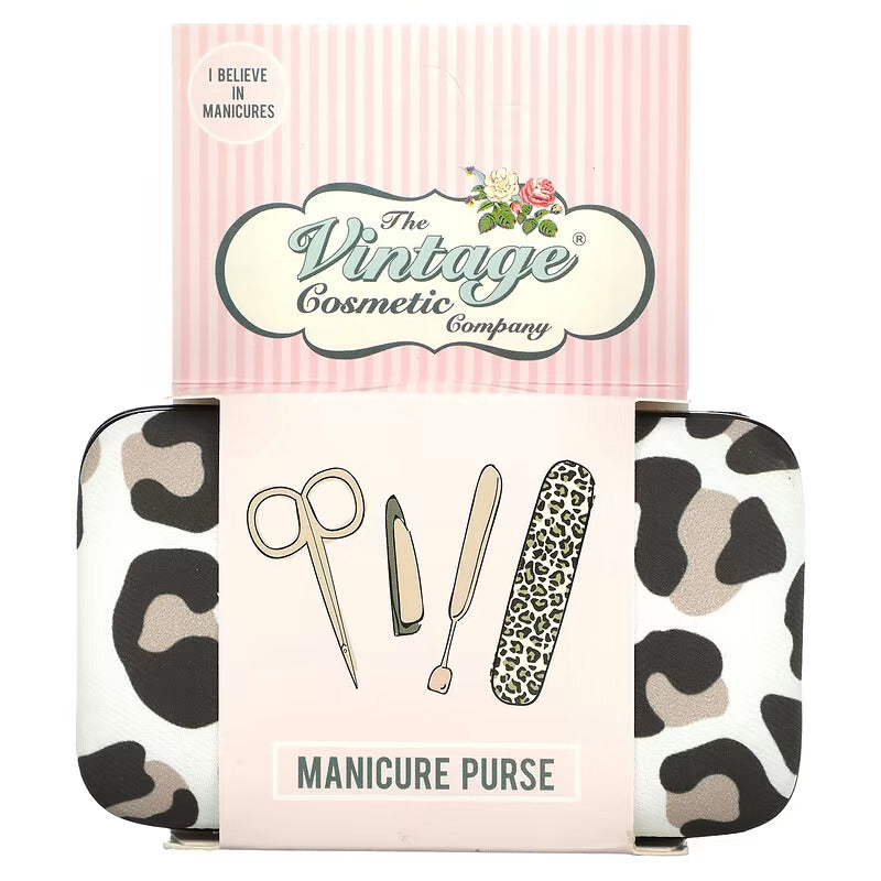 The Vintage Cosmetic Company Leopard Print Manicure Gift Set For Her