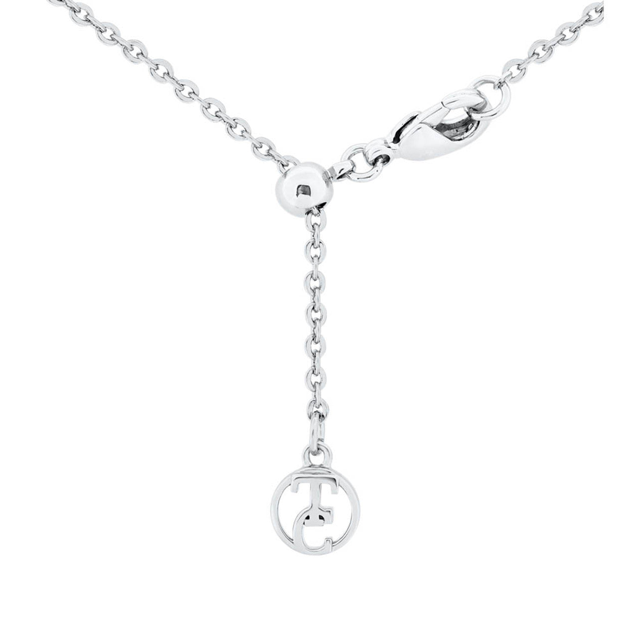 Silver circle and bar pendant necklace in Tipperary Crystal gift box