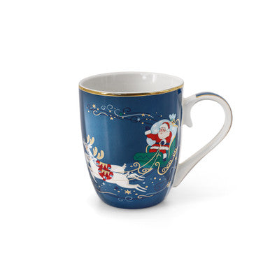 Tipperary Crystal Christmas Santa With Sleigh Mug
