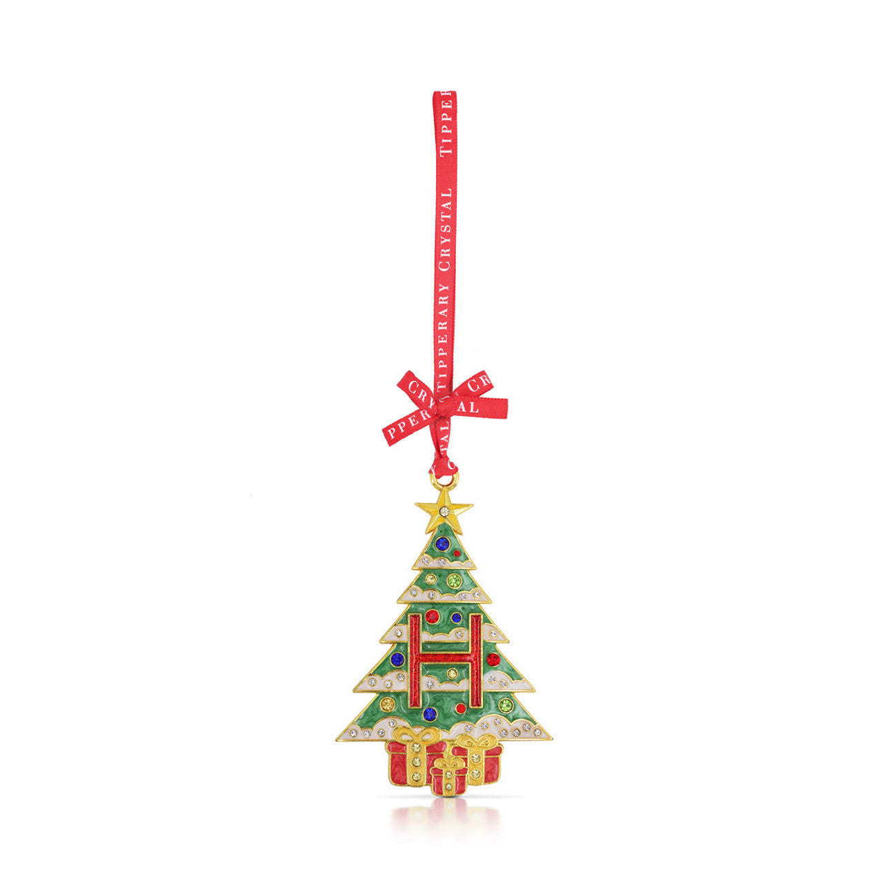 Initial H Christmas Tree ornament by Tipperary Crystal