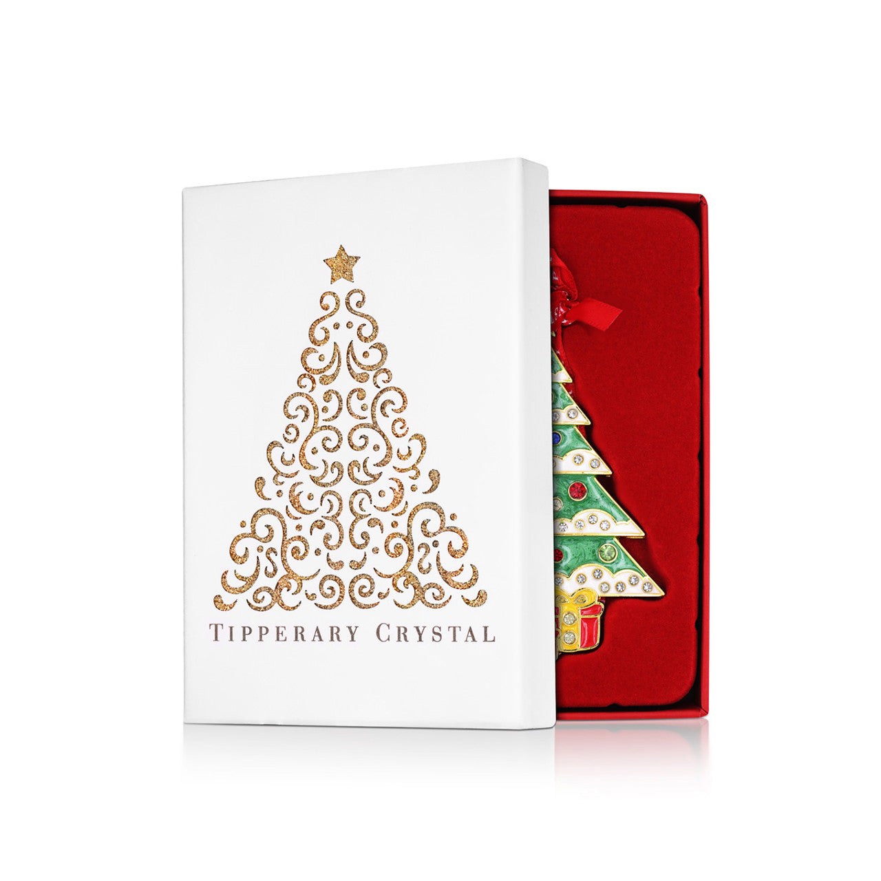 Tipperary Crystal letter N Christmas tree decoration with branded ribbon