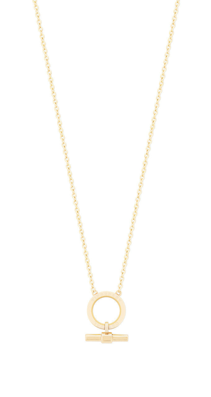 Tipperary Crystal Circle Bar Pendant Necklace - Gold