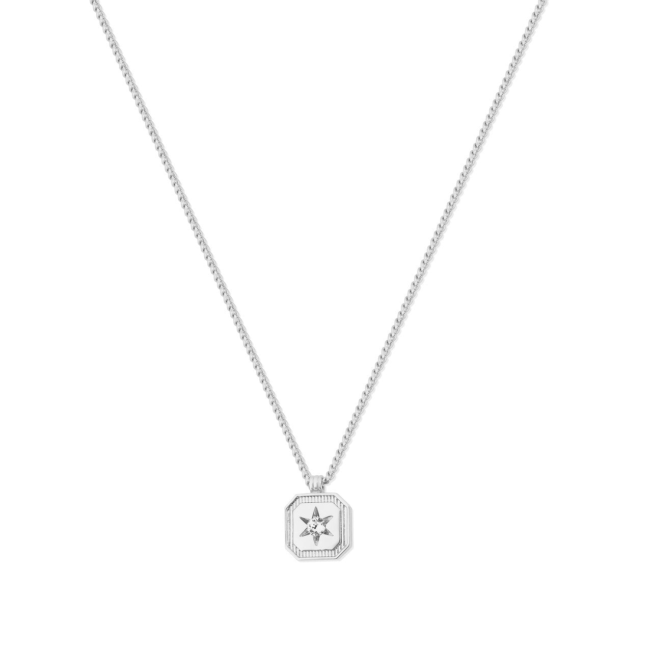 Tipperary Crystal compass star silver pendant necklace close-up