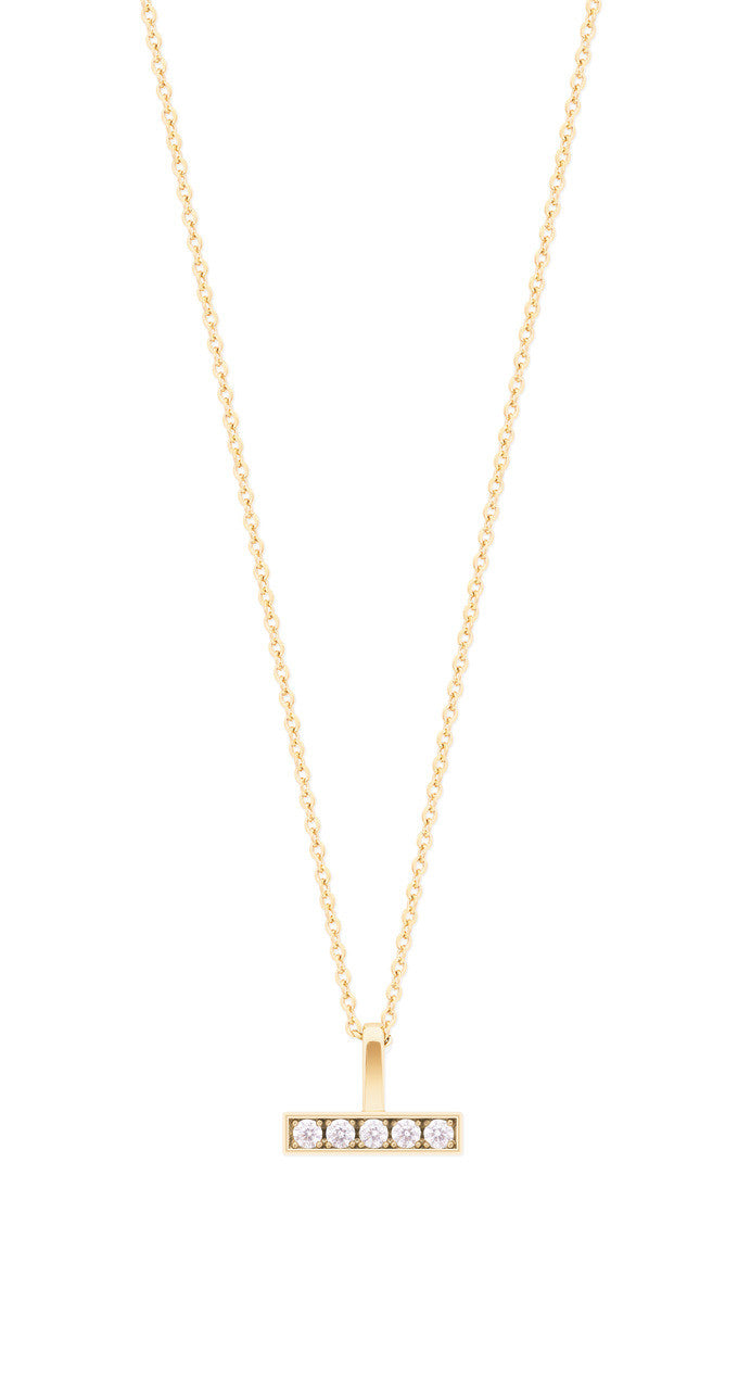 Tipperary Crystal CZ Set Bar Pendant Necklace - Gold