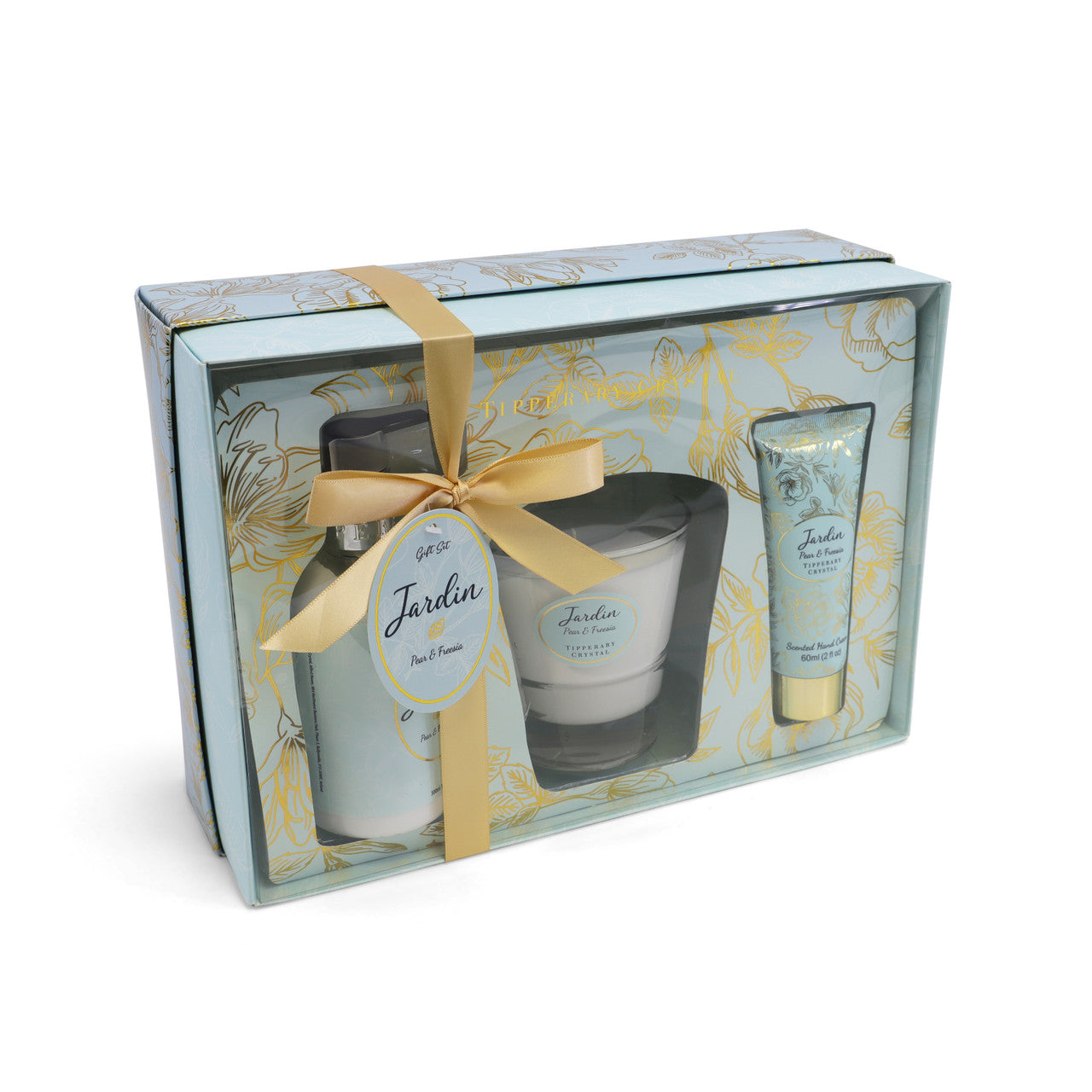 Tipperary Crystal Jardin Pear & Freesia Candle and Hand Cream Gift Set