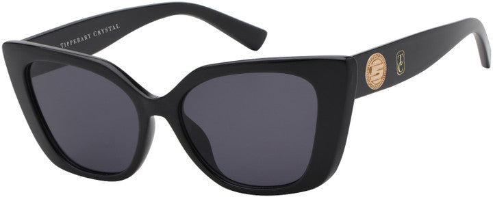 Tipperary Crystal black square sunglasses with polarised lenses