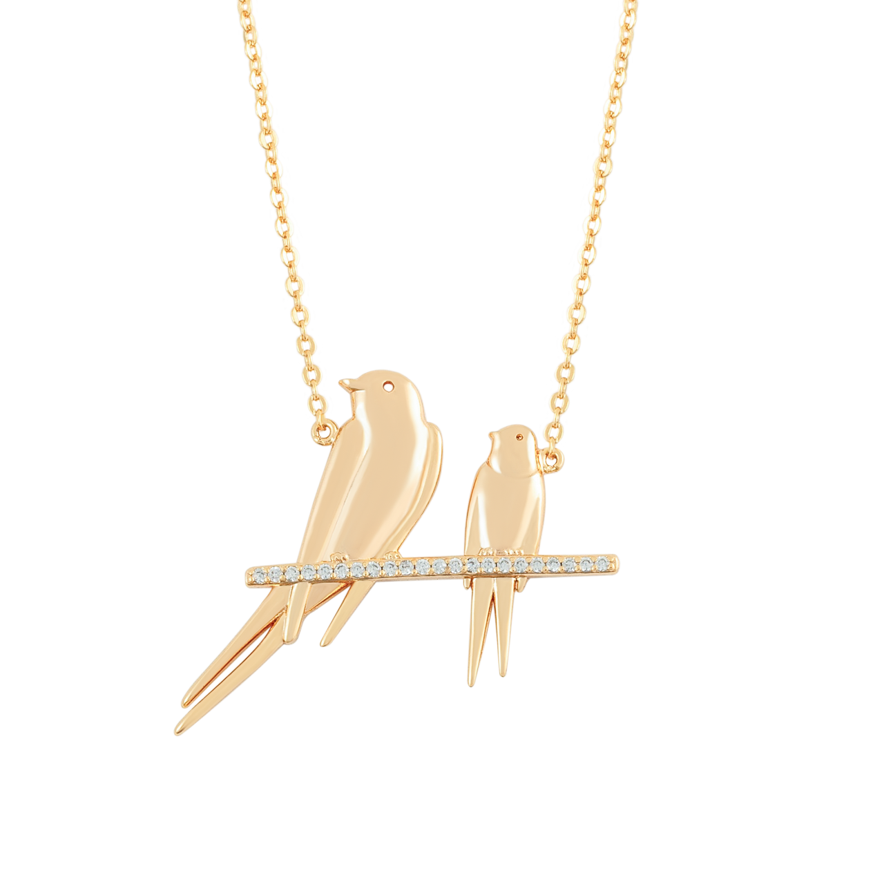 Elegant gold-tone swallow pendant necklace by Tipperary Crystal, nature-inspired women’s jewellery, perfect gift for mum, wife or friend