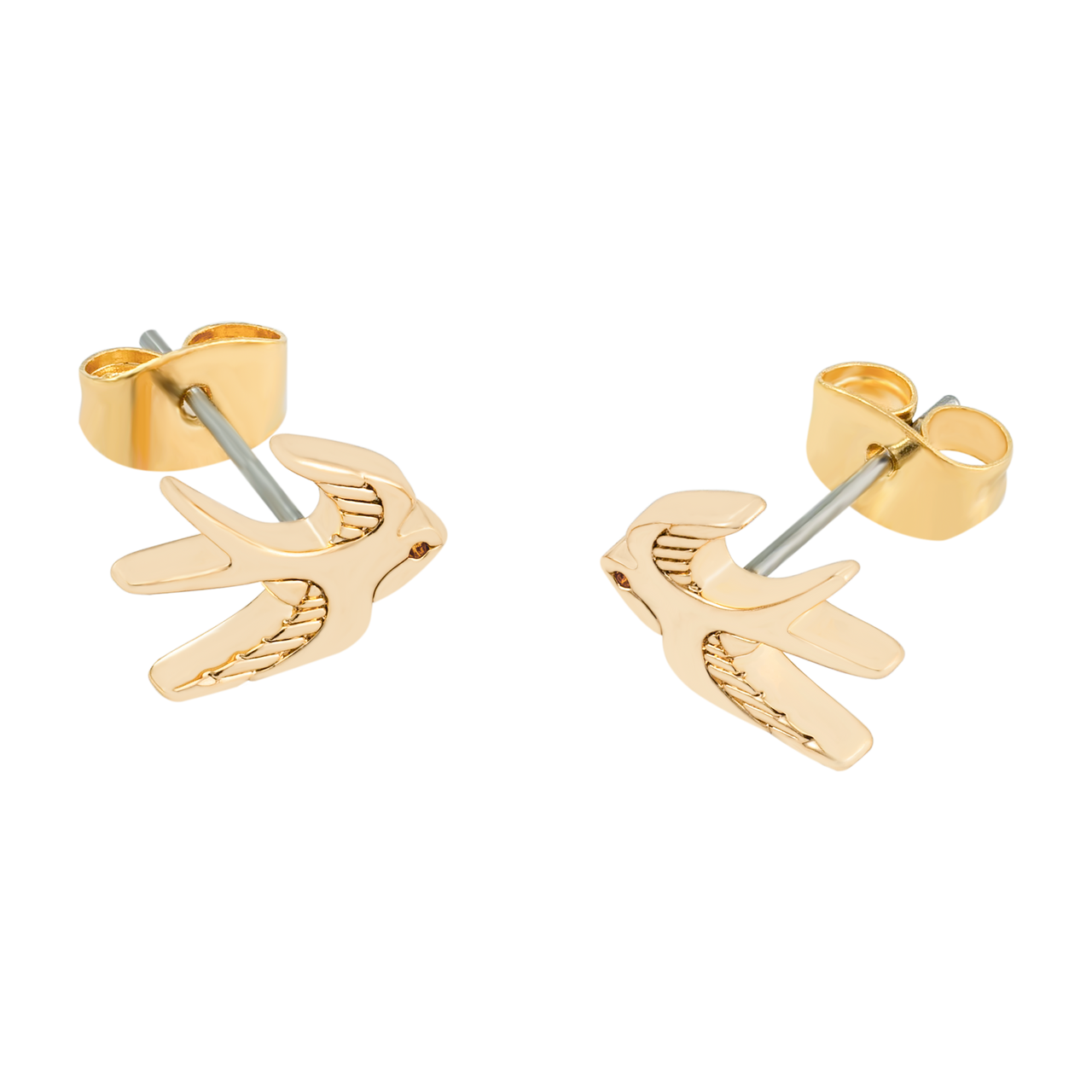 Tipperary Crystal gold swallow stud earrings in gift box symbolic elegant jewellery