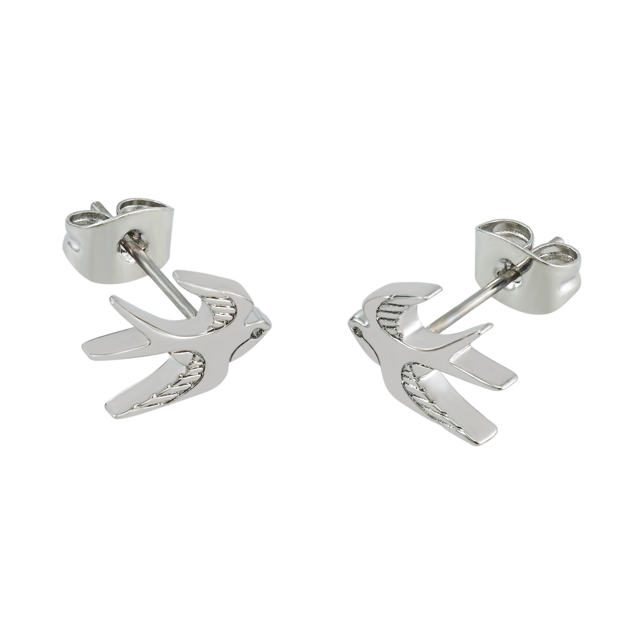 Tipperary Crystal Swallow Stud Earrings in Silver
