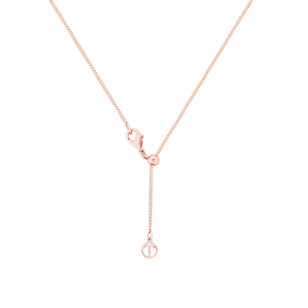 Tipperary Crystal Six Mini Pearls T-bar Pendant Necklace Rose Gold With Extebder Chain