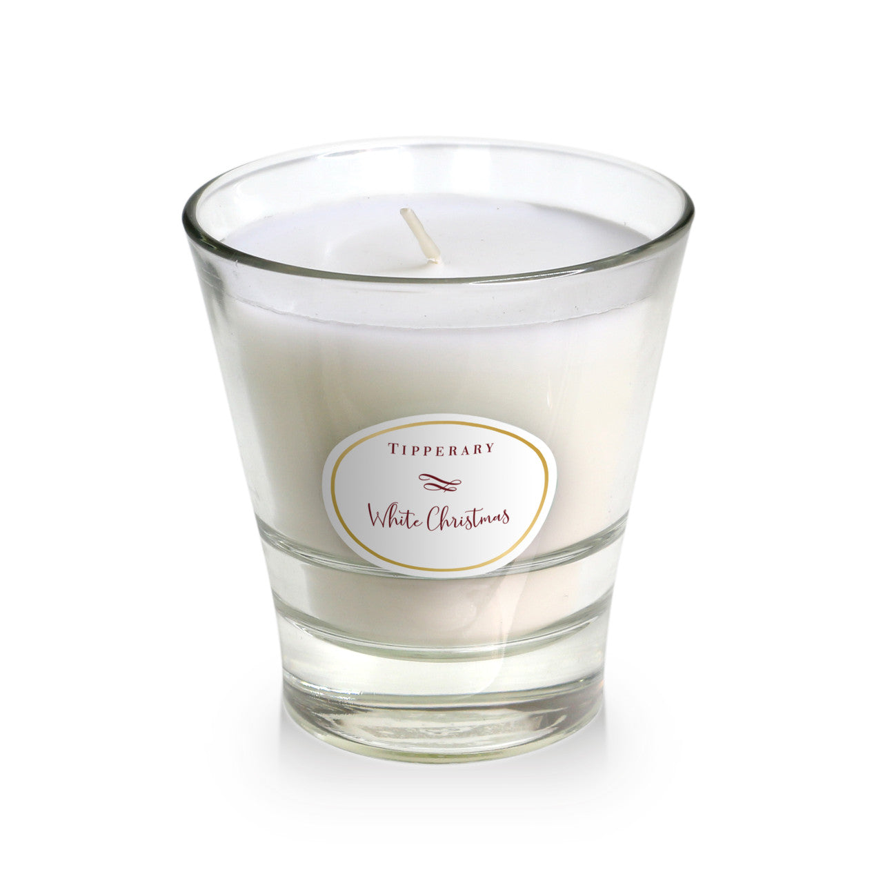 Poinsettia tumbler candle — White Christmas scent with orange, spice, amber and musk by Tipperary Crystal