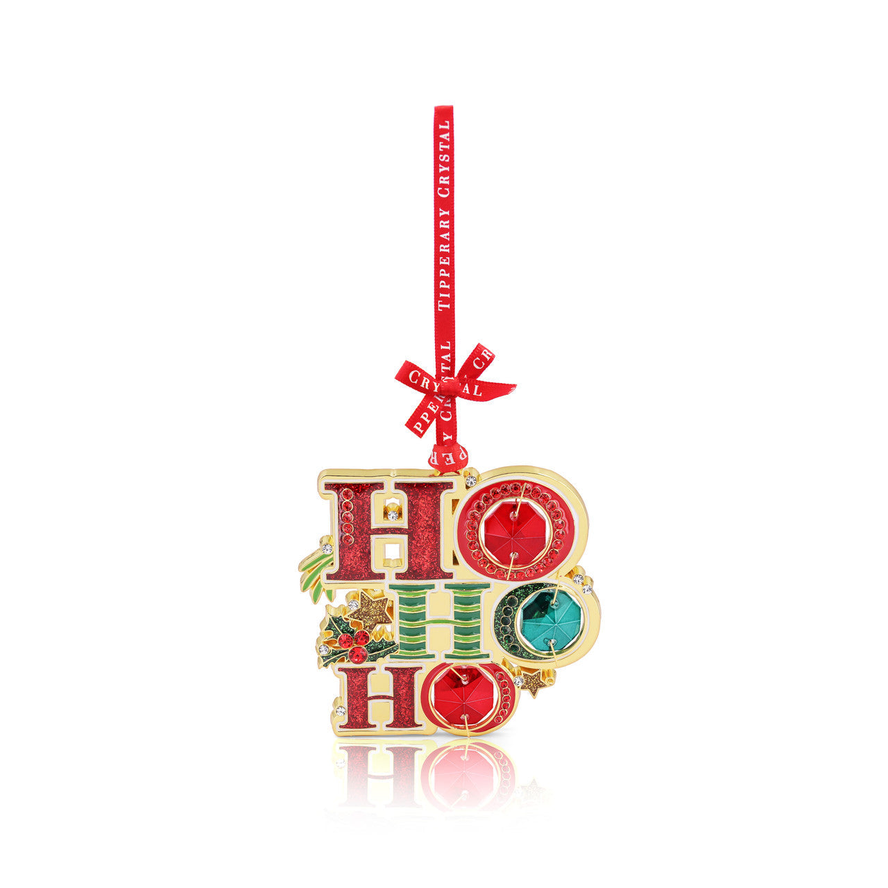 Tipperary Crystal Gem Ho Ho Ho Christmas Tree Decoration