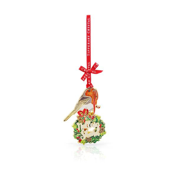 Tipperary Crystal Nollaig Dhona Robin Irish Christmas Decoration