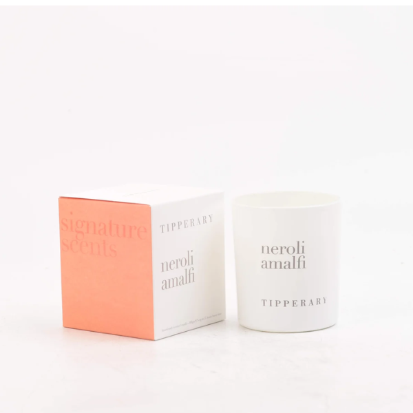 Tipperary Crystal Neroli Amalfi candle in citrus-themed gift box