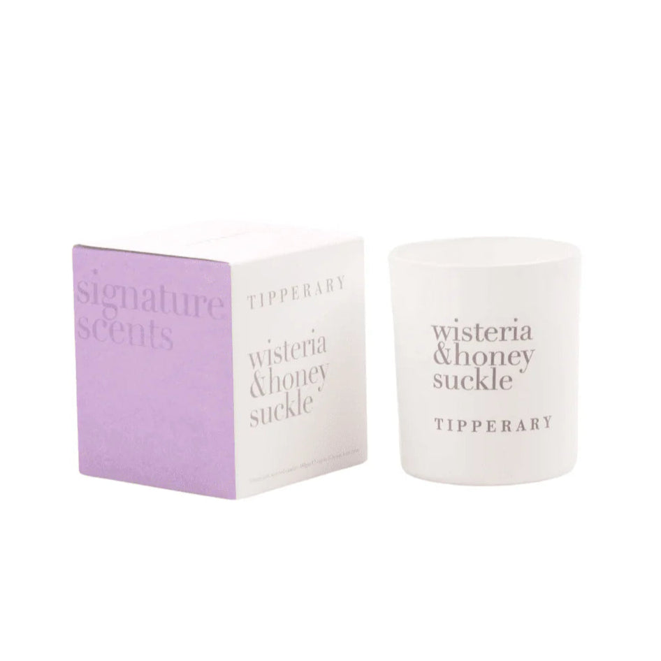 Tipperary Crystal Wisteria & Honeysuckle candle in gift jar