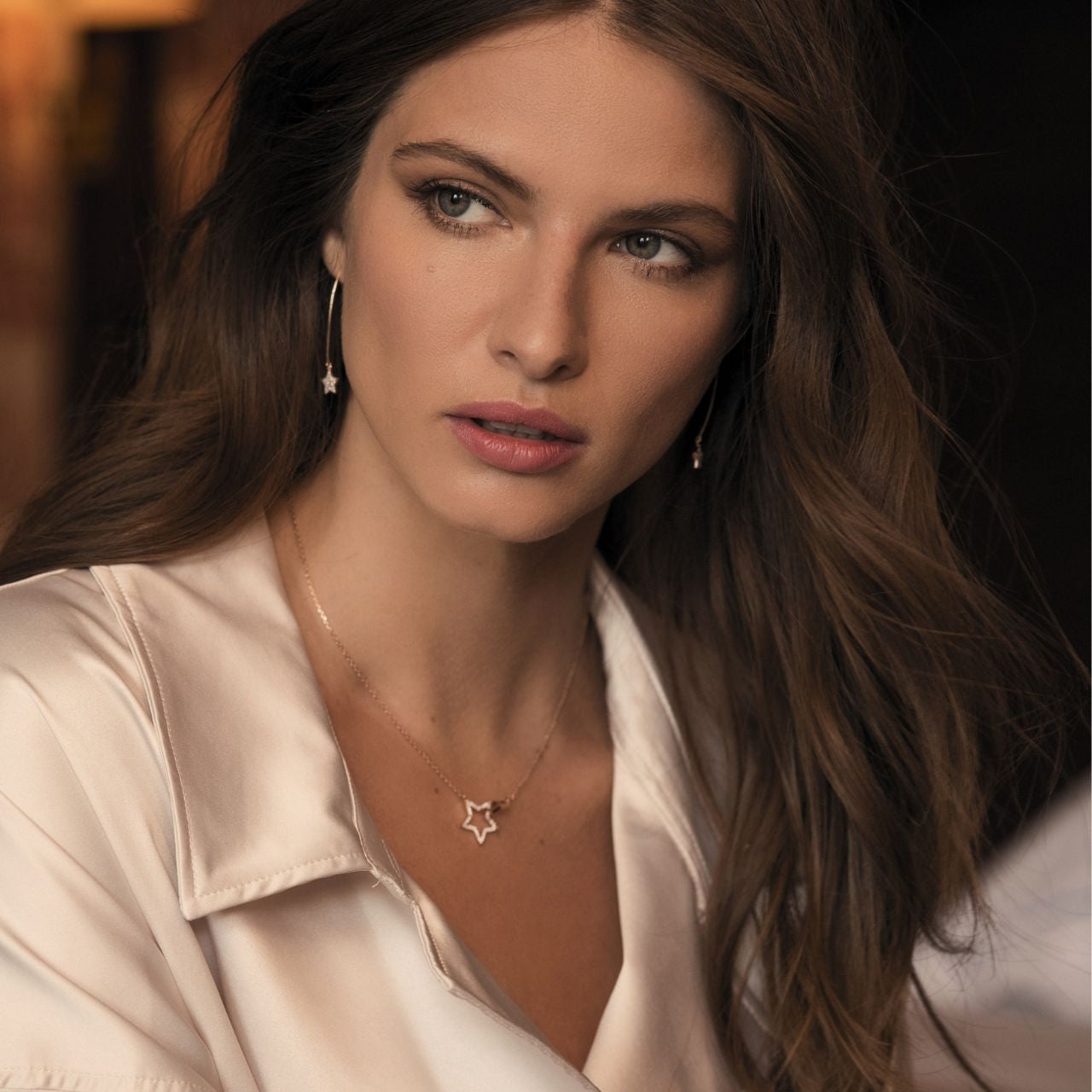 Tipperary Crystal Star Interlocking Pendant Rose Gold With Extender Chain