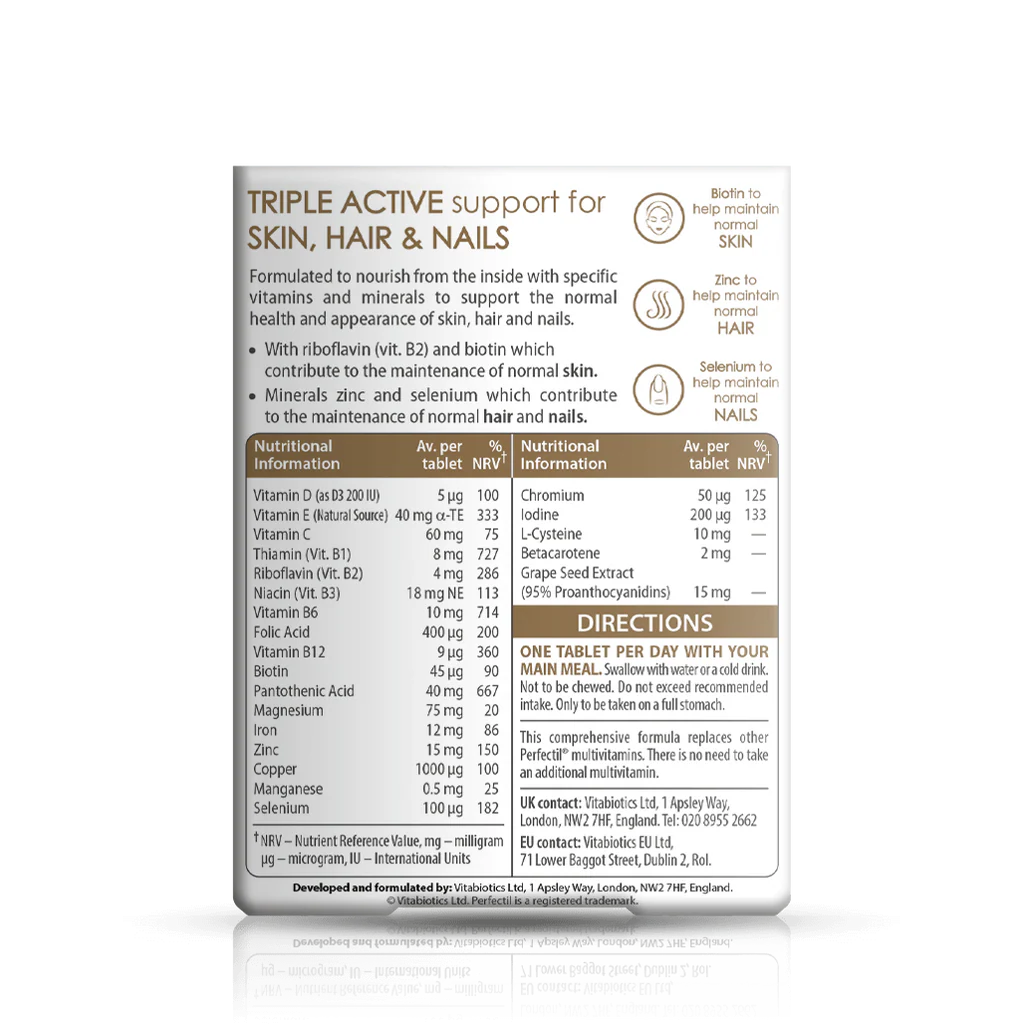 Perfectil Original 30 tablet beauty supplement ingredients