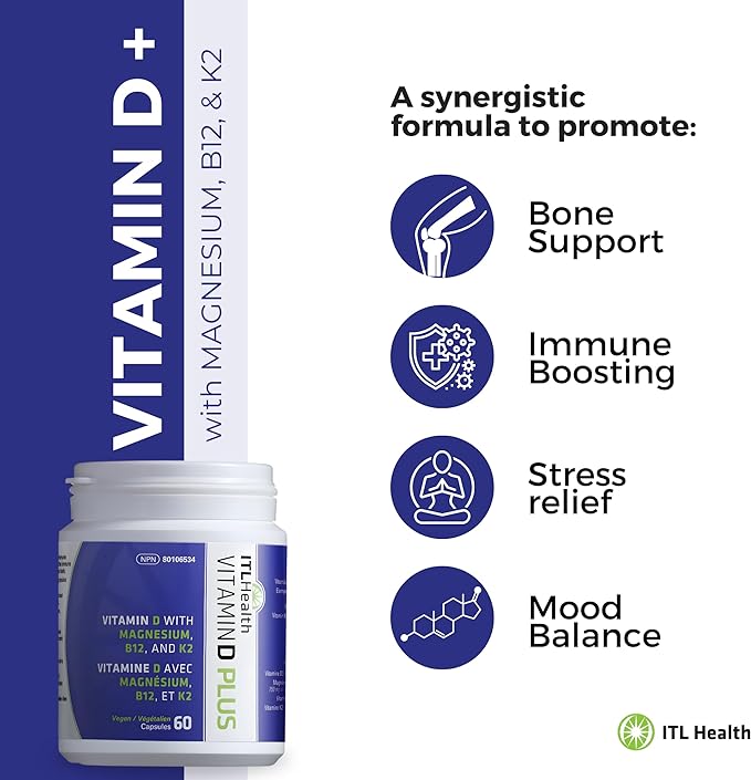 Vital Vitamin D Plus Magnesium B12 & K2 - 60 caps Benefits