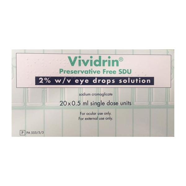 Vividrin Preservative Free Eye Drops 20 single-use vials for allergic conjunctivitis relief