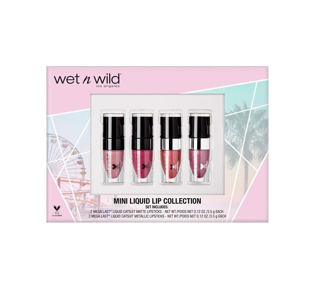 Wet n Wild Mini Liquid Lip Collection gift box front view.