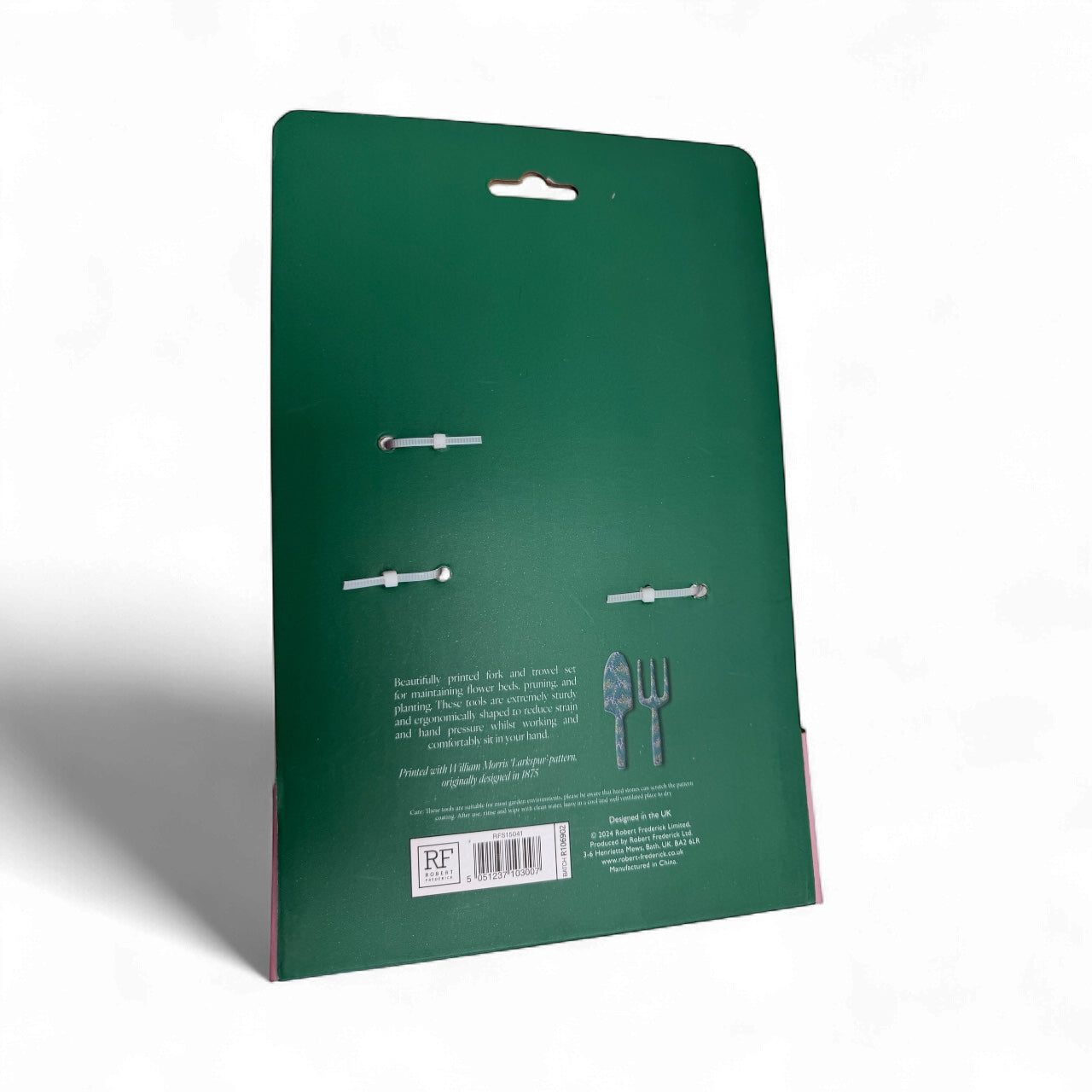 William Morris garden tools for planting and weeding - gift set from back