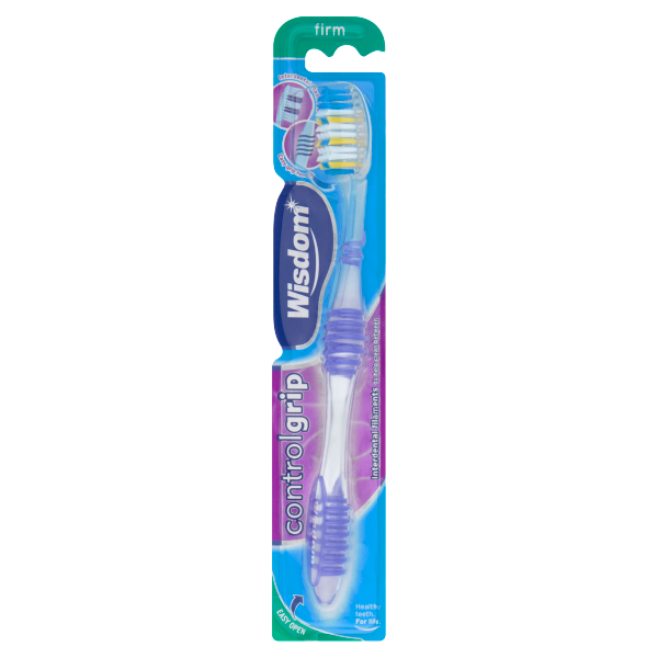 Wisdom Control Grip Firm Toothbrush with interdental bristles