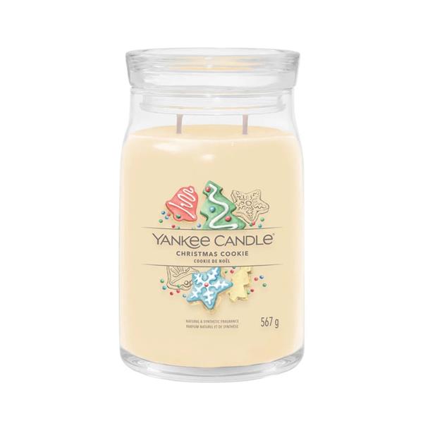 Yankee Candle Christmas Cookie large jar 567g in festive gift box — buttery vanilla and warm spice Christmas candle.