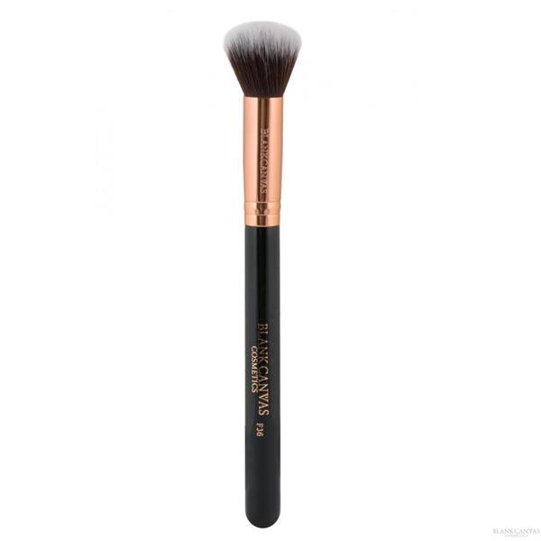 Blank Canvas F36 Black Rose Gold Rounded Cheek Brush Makeup Brush