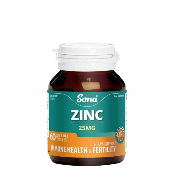 Sona 25Mg Chelated Zinc - 60 Tablets
