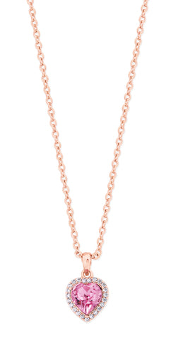 Tipperary Crystal Pink & Rose Gold Heart Pendant