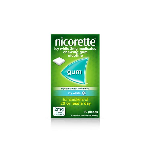 Nicorette 2mg Icy White Nicotine Gum - 30 Pieces