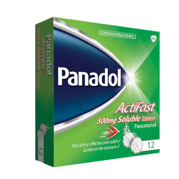 Panadol Actifast Soluble Paracetamol Tablets - 500mg