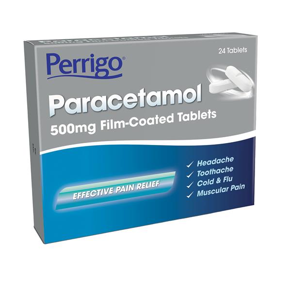 Perrigo Paracetamol 500mg Film Coated Tablets - 24s