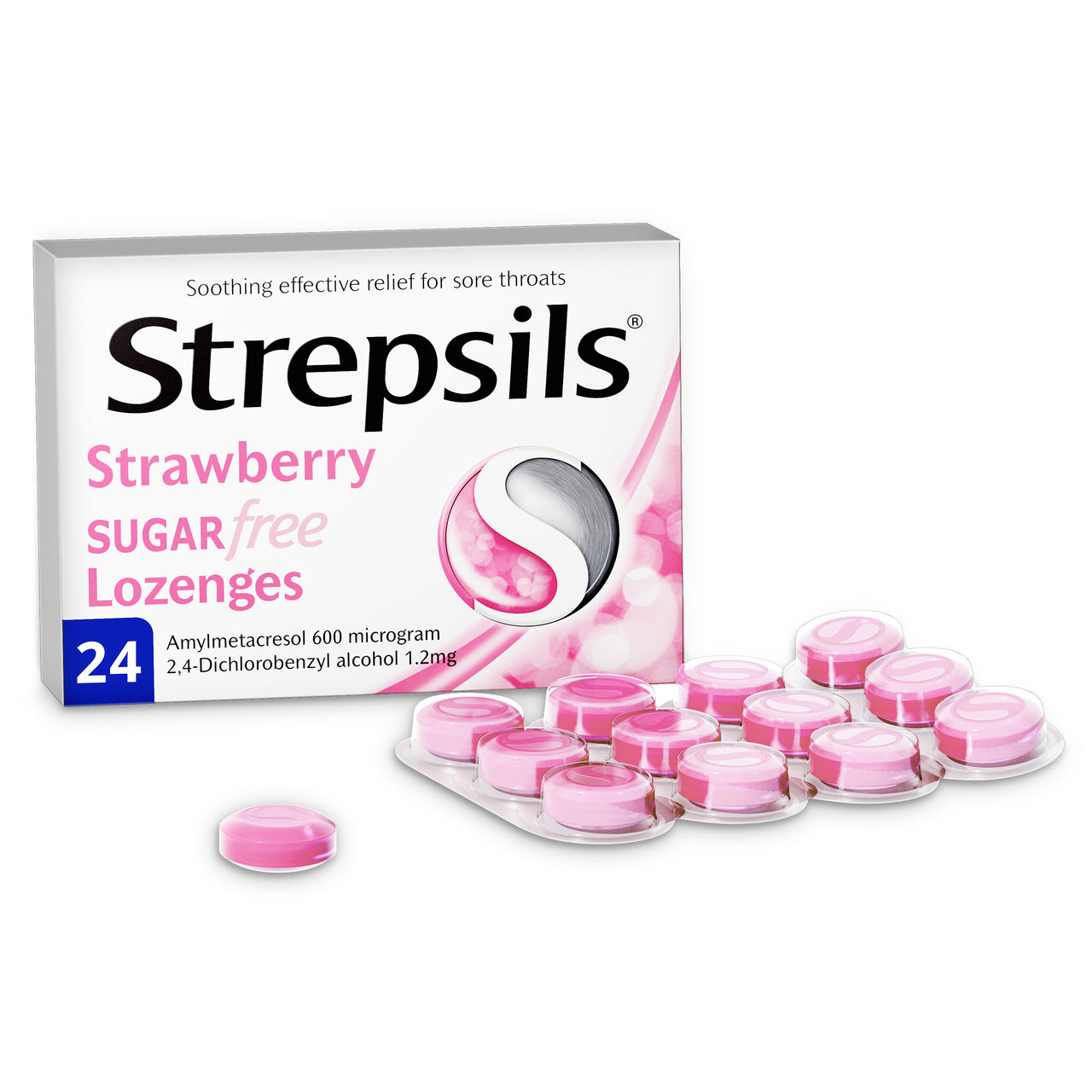 Strepsils Strawberry Sugar Free Lozenges