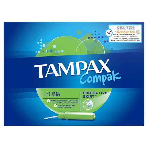 Tampax Compak Super Tampons - 18 pk