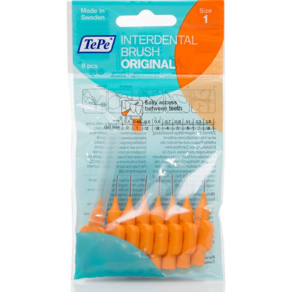 TePe Interdental Brush Size 1 Orange - 8 Brushes