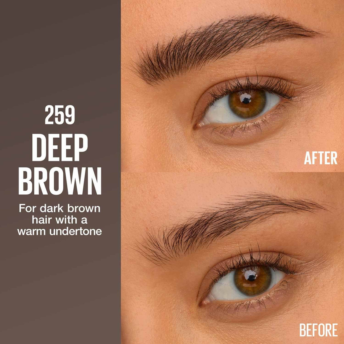 Maybelline Brow Inserts 259 Deep Brown before and after brow reviews
