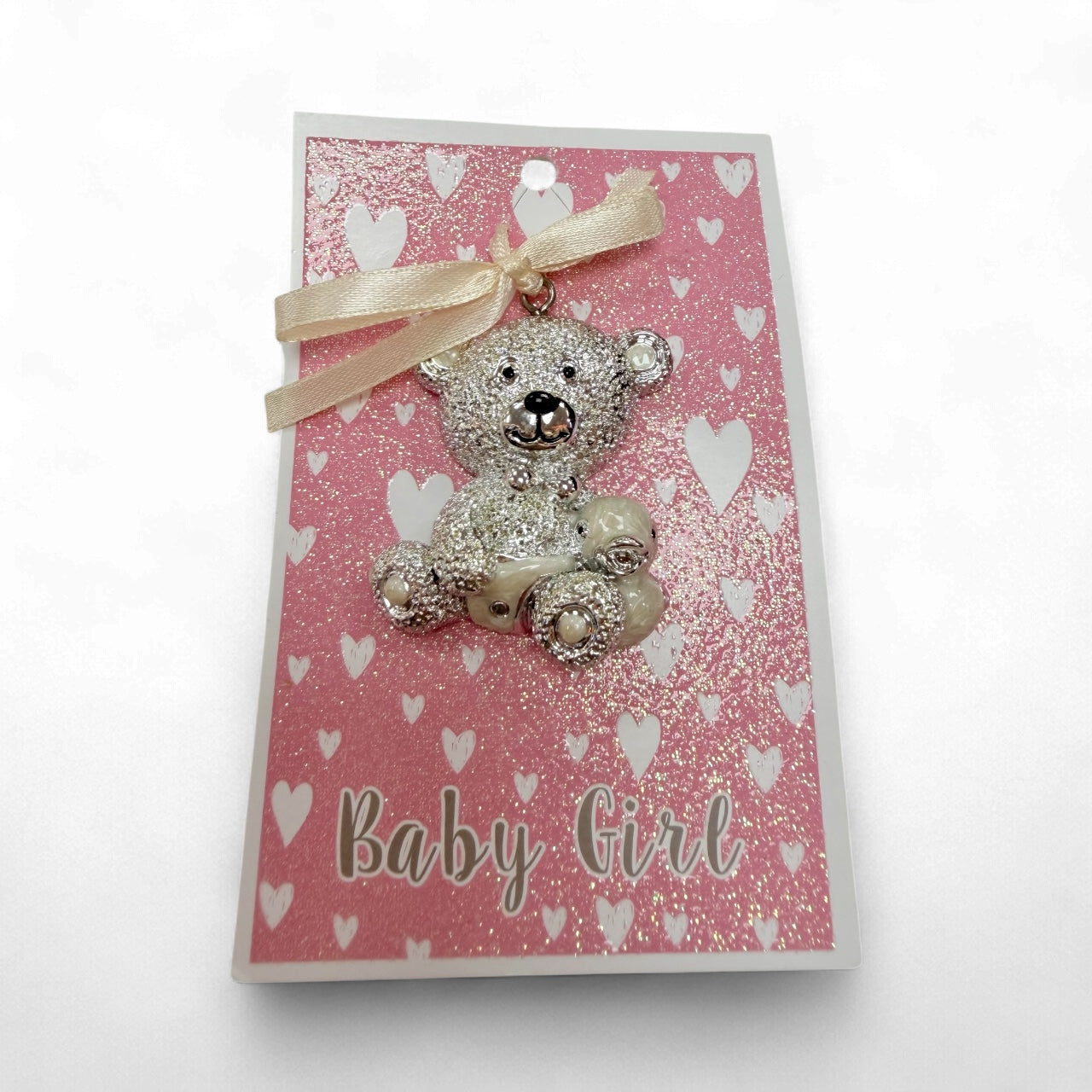 Willow Greetings Baby Girl Crystal Bear On Card