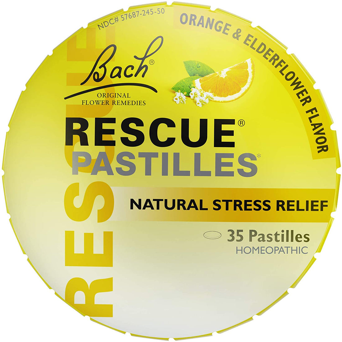 Rescue Remedy Pastilles Orange and Elderflower Tin -50g