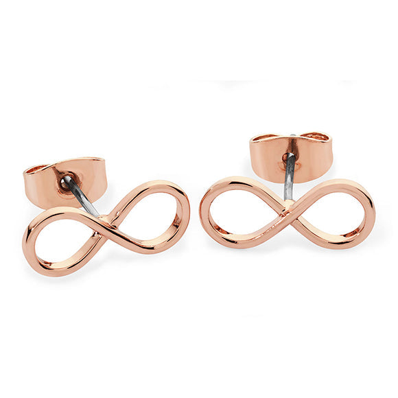 Tipperary Crystal infinity Stud Earrings In Rose Gold