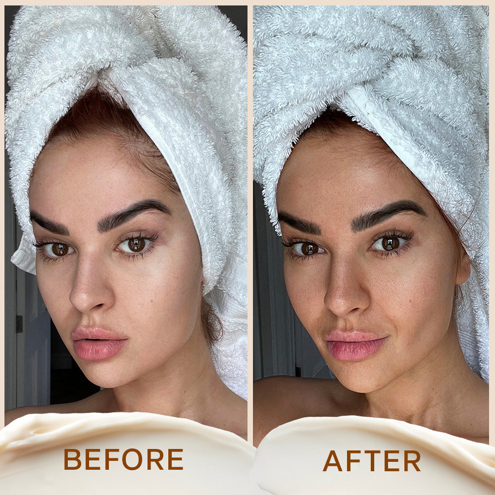 Sosu Dripping Gold Overnight Face Tan Mask Before After Dark Skin